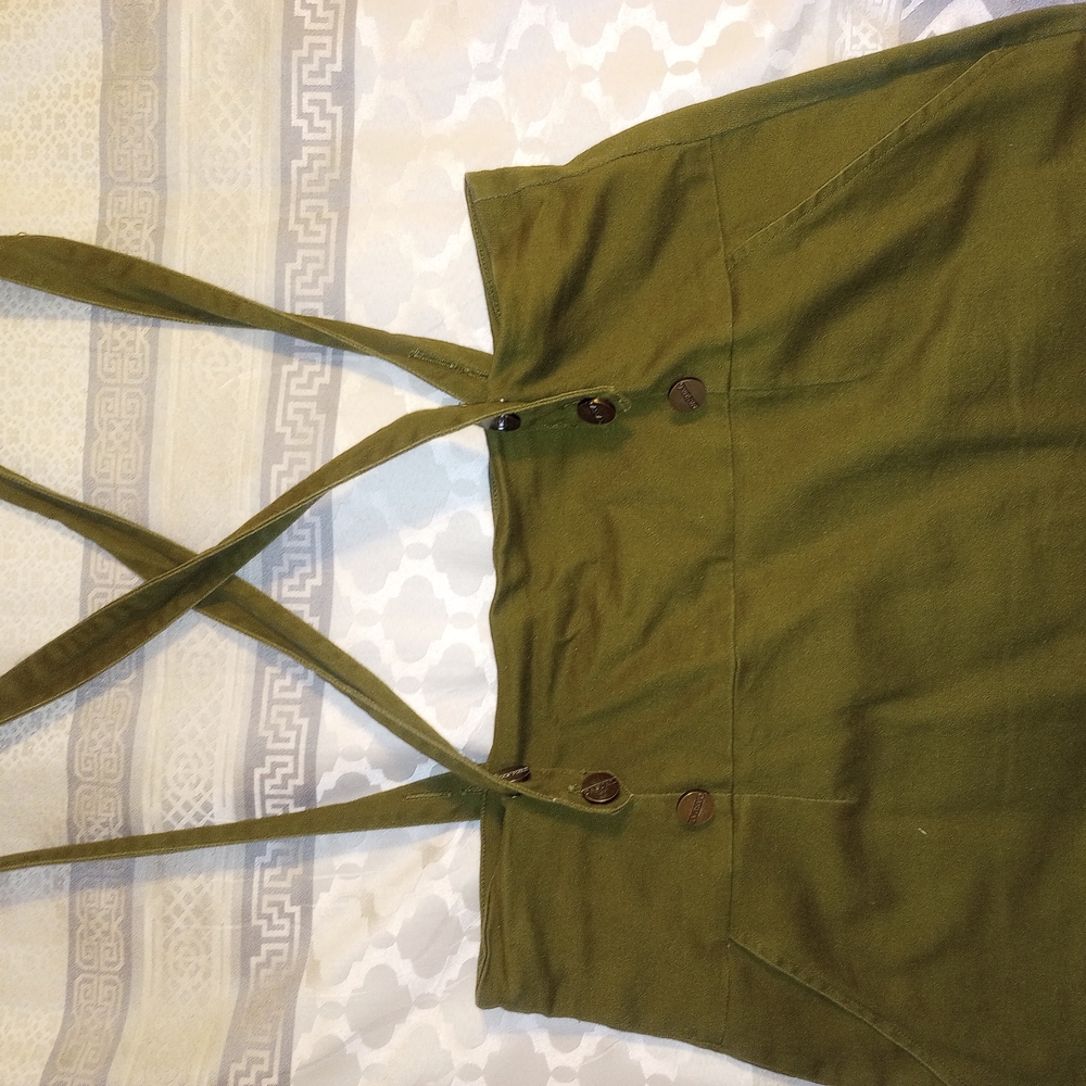Allegra k Olive Green Mini Skirt with Straps